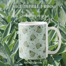 Sage Bubble Frogs - lauriergroen kinder motief.