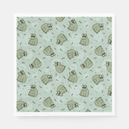 Sage Bubble Frogs - lauriergroen kinder motief. Servet