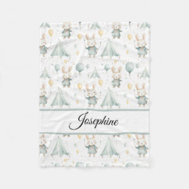 Sage Bunny Dreams Gepersonaliseerde Baby Fleece Deken