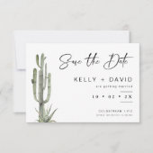 Sage Cactus Succulent Wedding Save the Date Kaart (Voorkant)