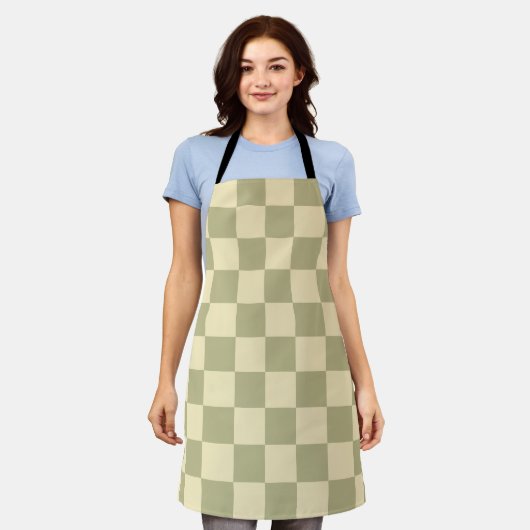 Sage Checkerboard Schort (Gedragen)