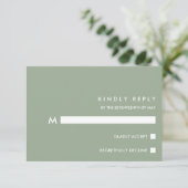 Sage Chic minimal | Mariage typographique RSVP (Debout devant)