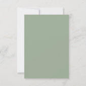 Sage Chic minimal | Mariage typographique RSVP (Dos)