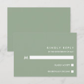 Sage Chic minimal | Mariage typographique RSVP (Devant / Derrière)
