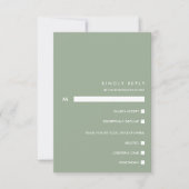 Sage Chic minimal | Typographie RSVP choix de repa (Devant)