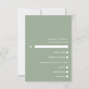 Sage Chic minimal   Typographie RSVP choix de repa
