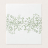 Sage Chinoiserie Bloemen Plaats Kaart Tafel Decor (Buitenkant ongevouwen)