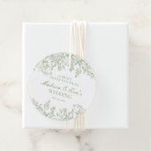 Sage Chinoiserie  Bloemen Trouwcirkel Bedankjes Labels (In situ)