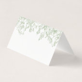 Sage Chinoiserie Floral Place Carte Décor Table (Back)