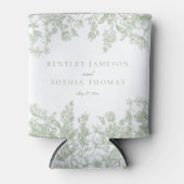 Sage Chinoiserie Vintage Floral Wedding Favors Blikjeskoeler (Voorkant)