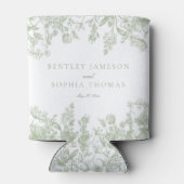 Sage Chinoiserie Vintage Floral Wedding Favors Blikjeskoeler (Achterkant)