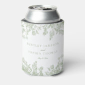 Sage Chinoiserie Vintage Floral Wedding Favors Blikjeskoeler (Blikje Achterkant)