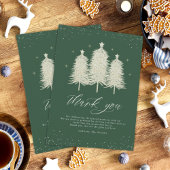 Sage Christmas Trees Cartes de remerciements de va