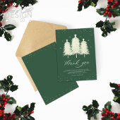 Sage Christmas Trees Cartes de remerciements de va