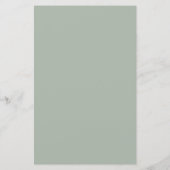 Sage Clean Line Bruiloft Diner Menu (Achterkant)