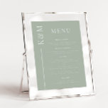 Sage Clean Line Mariage Diner Menu<br><div class="desc">Elégante liste de menu de dîner de mariage avec une ligne simple et propre avec la première du couple sur le côté. L'arrière - plan est vert sage.</div>