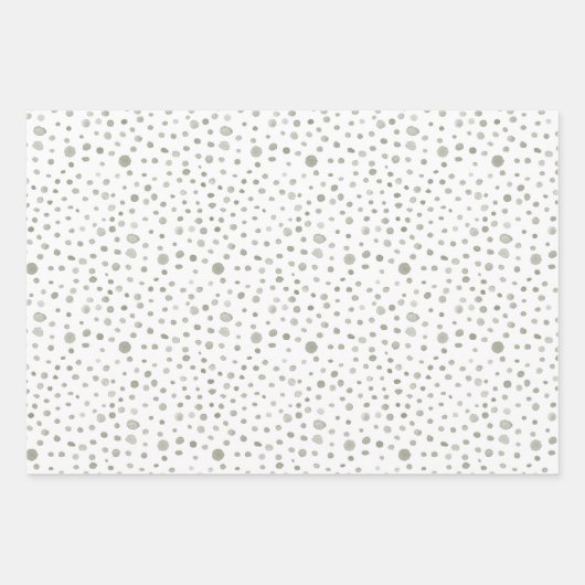 Sage Confetti Aquarelle Points Envelopper Papier (Devant 3)