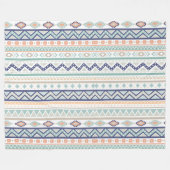 Sage & Coral Native American Pattern Fleece Deken (Voorkant (Horizontaal))