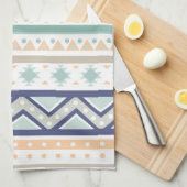 Sage & Coral Native American Pattern Theedoek (Quarter Fold)