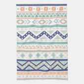 Sage & Coral Native American Pattern Theedoek (Verticaal)
