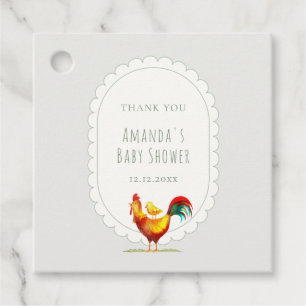 Sage Cottagecore Haan Babyborrel Bedankjes Labels