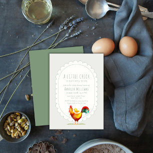 Sage Cottagecore Haan Babyborrel Kaart