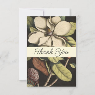  Sage Cream Magnolia Script Floral Dank u Bedankkaart