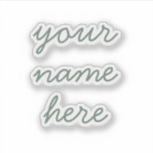 Sage Custom Name Simple Minimal Script Stickers (Devant)