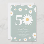 Sage Daisy 50e anniversaire Invitation (Devant)