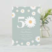 Sage Daisy 50e anniversaire Invitation (Debout devant)