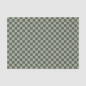 Sage Dark Green Checker Checkerboard Checkered Tissuepapier (Voorkant)