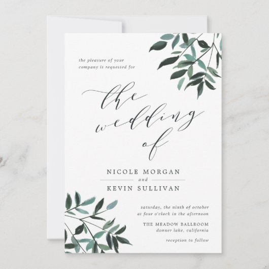 Sage de récolte | Faire-part de mariage aquarelle (Devant)