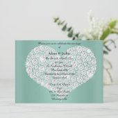 SAGE DIAMOND HEART ÉLÉGANT MARIAGE Invitation (Debout devant)