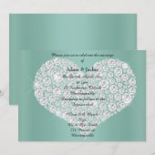 SAGE DIAMOND HEART ÉLÉGANT MARIAGE Invitation (Devant / Derrière)