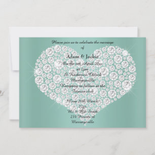 SAGE DIAMOND HEART ÉLÉGANT MARIAGE Invitation