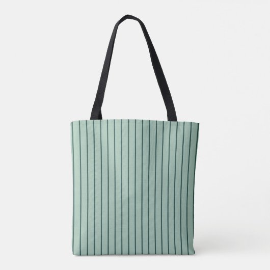Sage & donkergroene gestreepte Canvas tas (Achterkant)