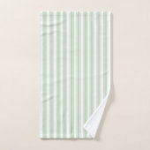 Sage doux Vert et Blanc Ticking Stripe (Serviette à main)