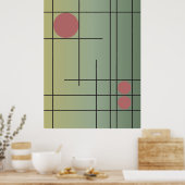 Sage Drift No. 1 — Art mural géométrique moderne P (Cuisine)