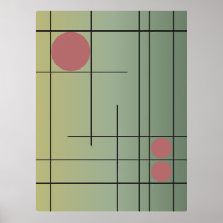 Sage Drift No. 1 — Moderne Geometrische Muurkunst Poster