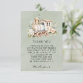 Sage Dusty Baby shower de train bleu Merci Cartes (Debout devant)