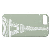 Sage Eiffel Tower iPhone 7 Coque (Dos (Horizontal))