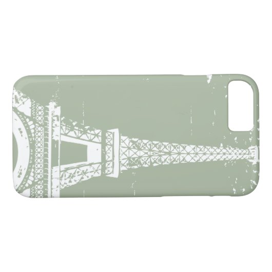 Sage Eiffel Tower iPhone 7 Coque (Dos (Horizontal))