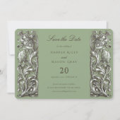 Sage Elegance Art Nouveau Enregistrer la carte Dat (Devant)