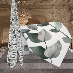 Sage & Emerald Green Eucalyptus Weddenschap Stropdas