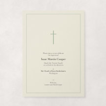 Sage en Crème Religieus Minimalistisch Kruis Doop