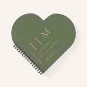 Sage en Goud Formele Eenvoudige Liefde Trouw Plann Notitieboek (Voorkant)