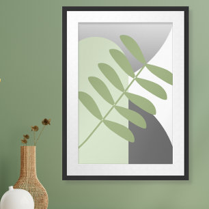 Sage en Grijs Botanisch unframed Poster