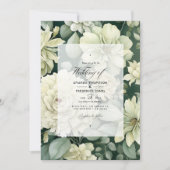 Sage en Ivory Floral Wedding Kaart (Voorkant)
