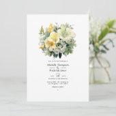 Sage en Ivory Floral Wedding Kaart (Staand voorkant)