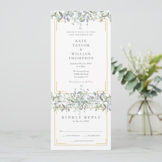 Sage en Lila groen in één keer Kaart (Staand voorkant)